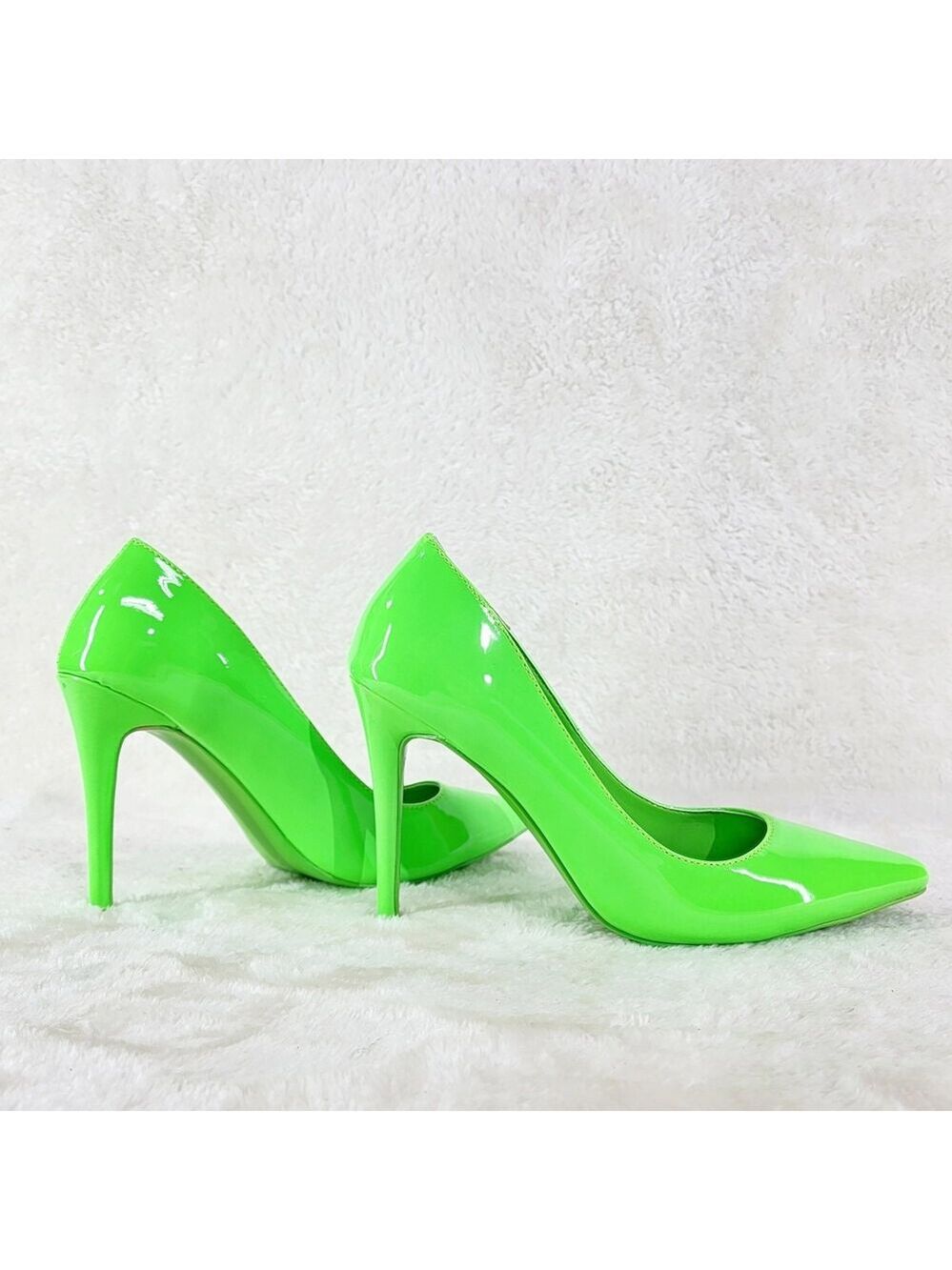 NIB Fabio Neon Green Patent 4" High Heel Shoes Pointy Toe Pump US Ladies 7-13 - Picture 2 of 9